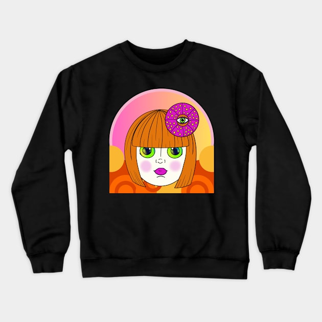 Yayoi Kusama Dollface Arch Crewneck Sweatshirt by The Neon Seahorse